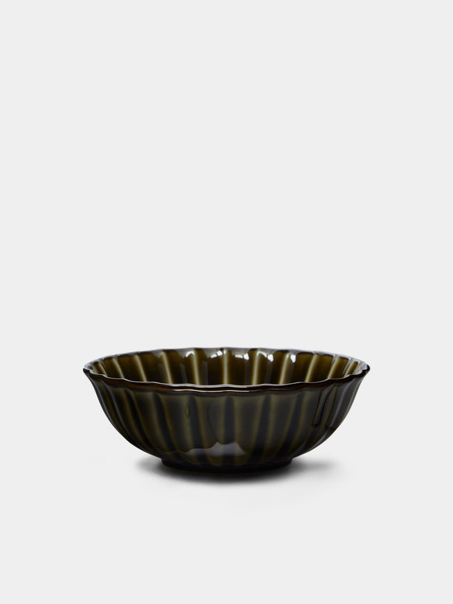 Kaneko Kohyo - Giyaman Urushi Ceramic Shallow Bowls (Set of 4) - Green - ABASK - 