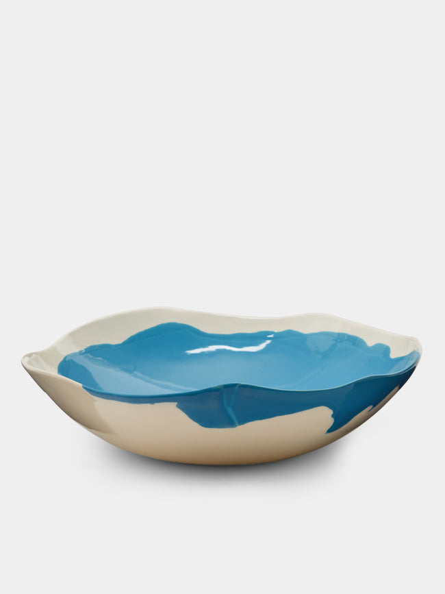 Pottery & Poetry - Hand-Glazed Porcelain Salad Bowl - Light Blue - ABASK - 