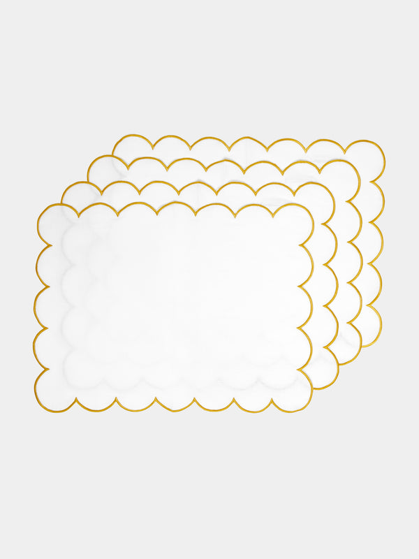 Angela Wickstead - Diletta Scalloped Linen Placemats (Set of 4) -  - ABASK