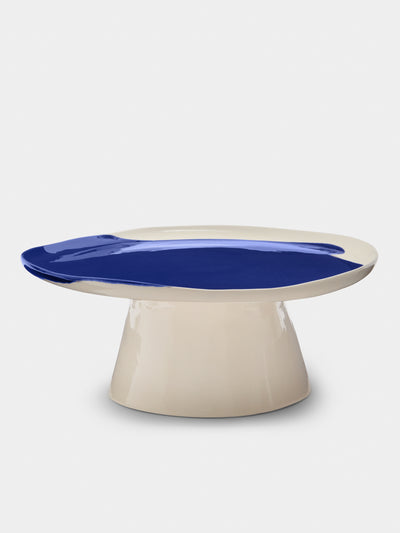 Pottery & Poetry - Hand-Glazed Porcelain Cake Stand - Blue - ABASK - 