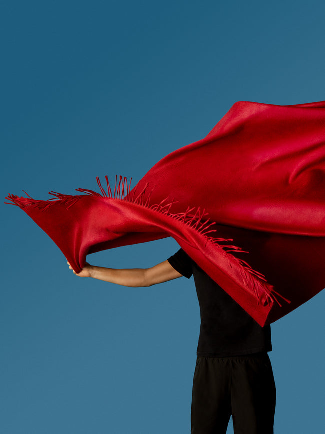 Begg x Co - Arran Solid Cashmere Blanket - Red - ABASK