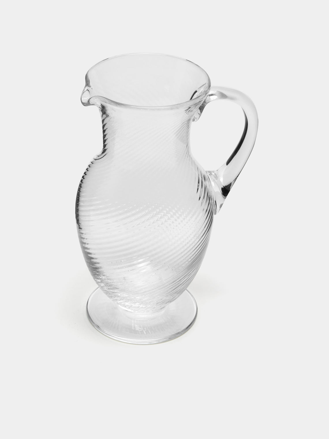 NasonMoretti - Torse Hand-Blown Murano Glass Water Jug - Clear - ABASK