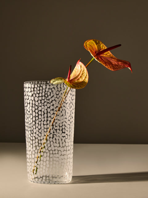 Carlo Moretti - Millebolle Hand-Blown Murano Glass Vase - Clear - ABASK