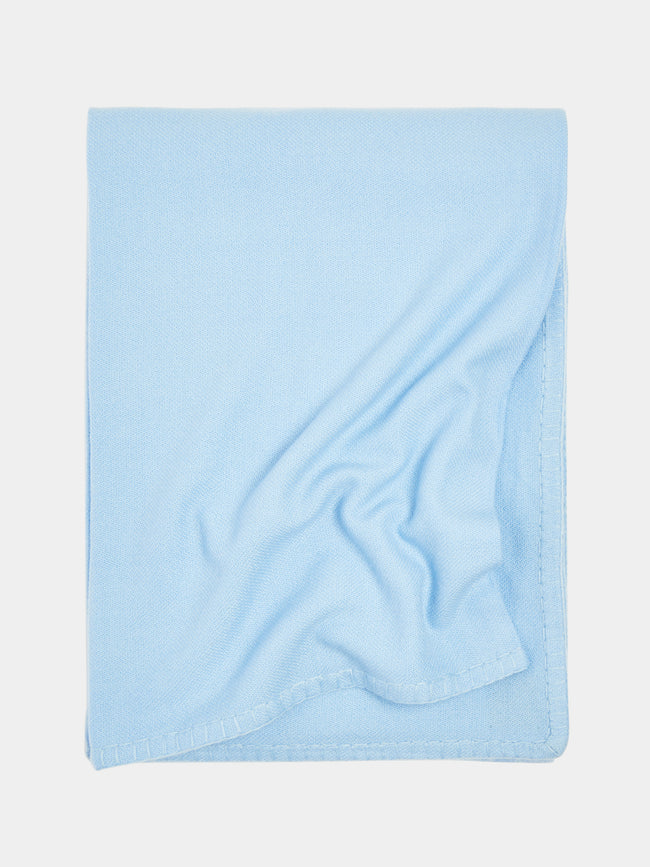 Denis Colomb - Blanket Stitch Cashmere Blanket - Light Blue - ABASK - 