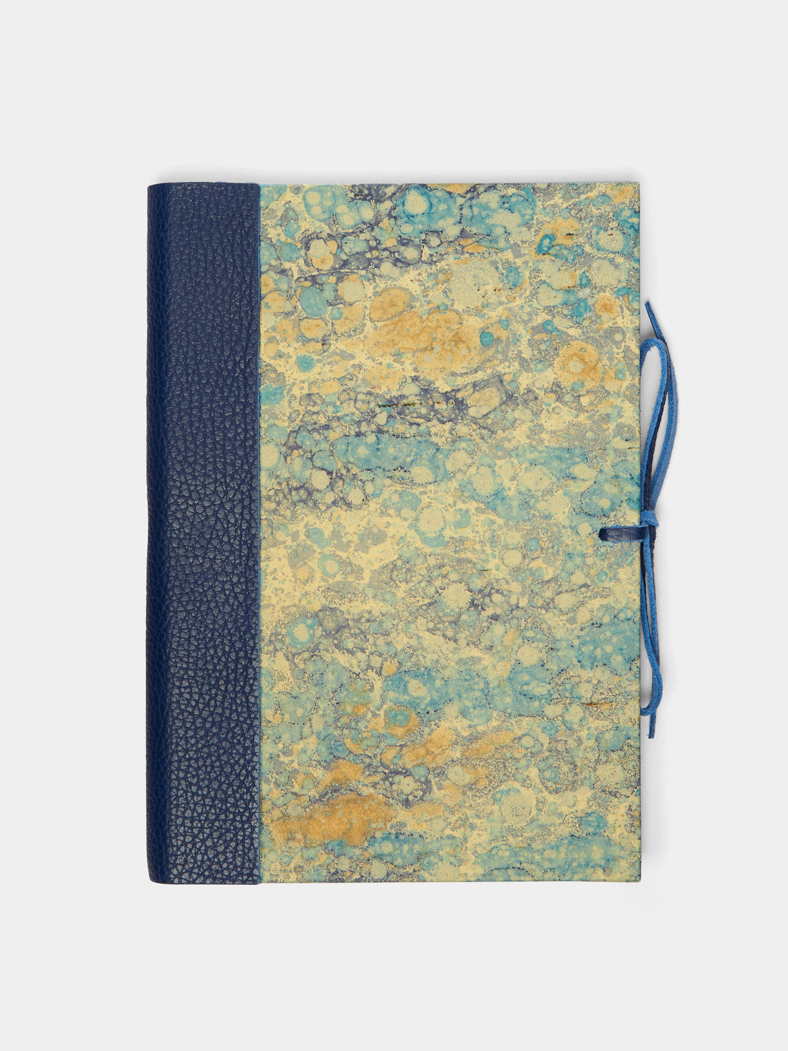 Giannini Firenze - Hand-Marbled Leather Bound Notebook - Blue - ABASK - 