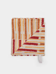 Gregory Parkinson - Rhubarb Cinnamon Stripe Block-Printed Cotton Napkins (Set of 6) - Multiple - ABASK - 