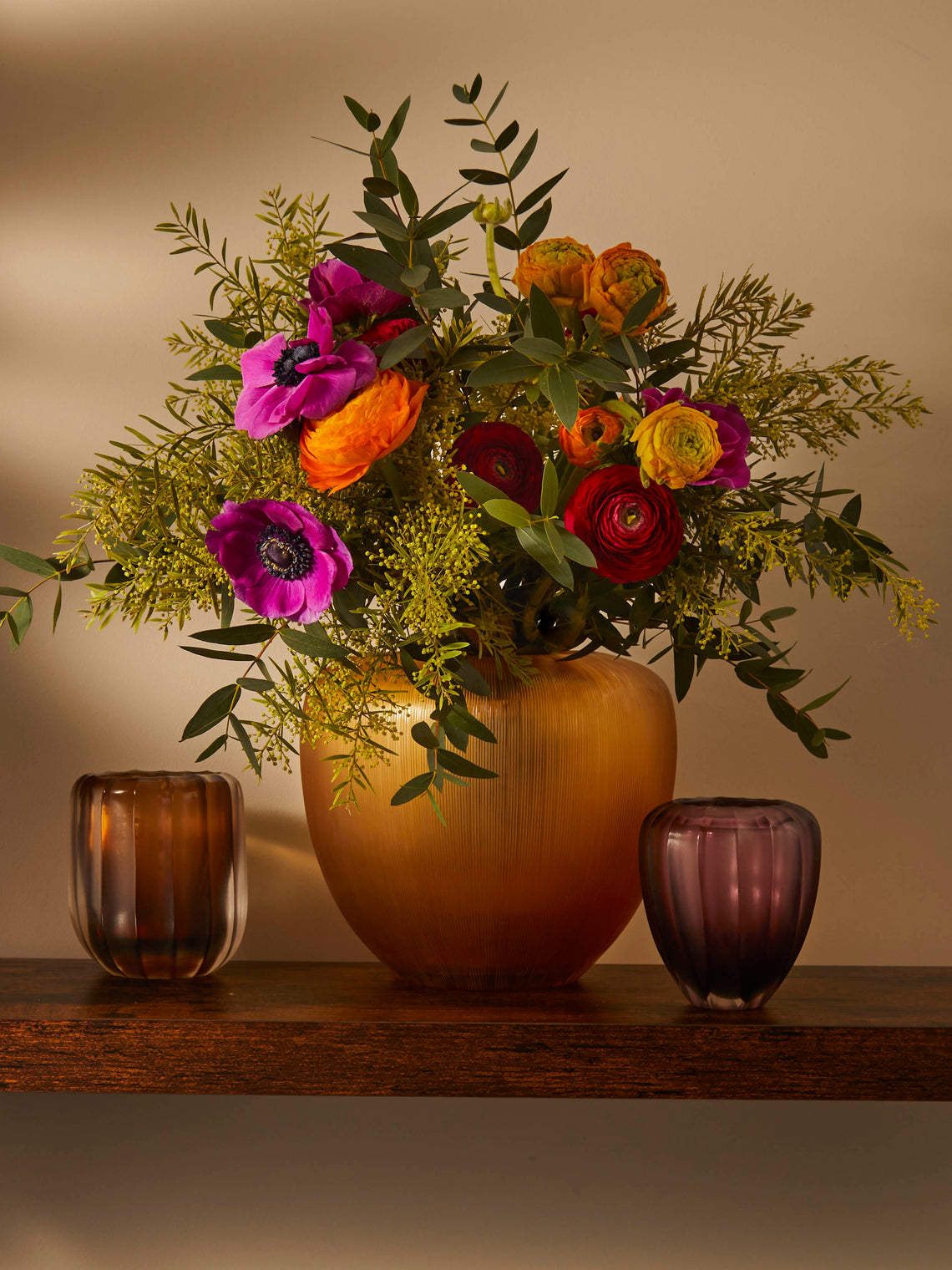 Micheluzzi Glass - Rullo Miele Hand-Blown Murano Glass Vase - Yellow - ABASK