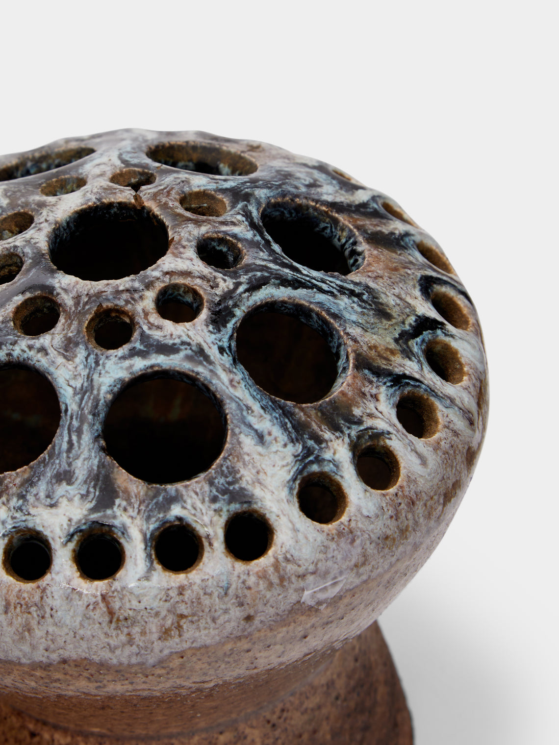 Antique and Vintage - 1970s Accolay Flower Frog Vase - Brown - ABASK